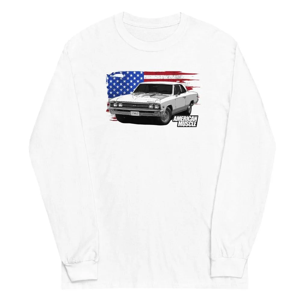 1967 Chevelle Long Sleeve Shirt With American Flag