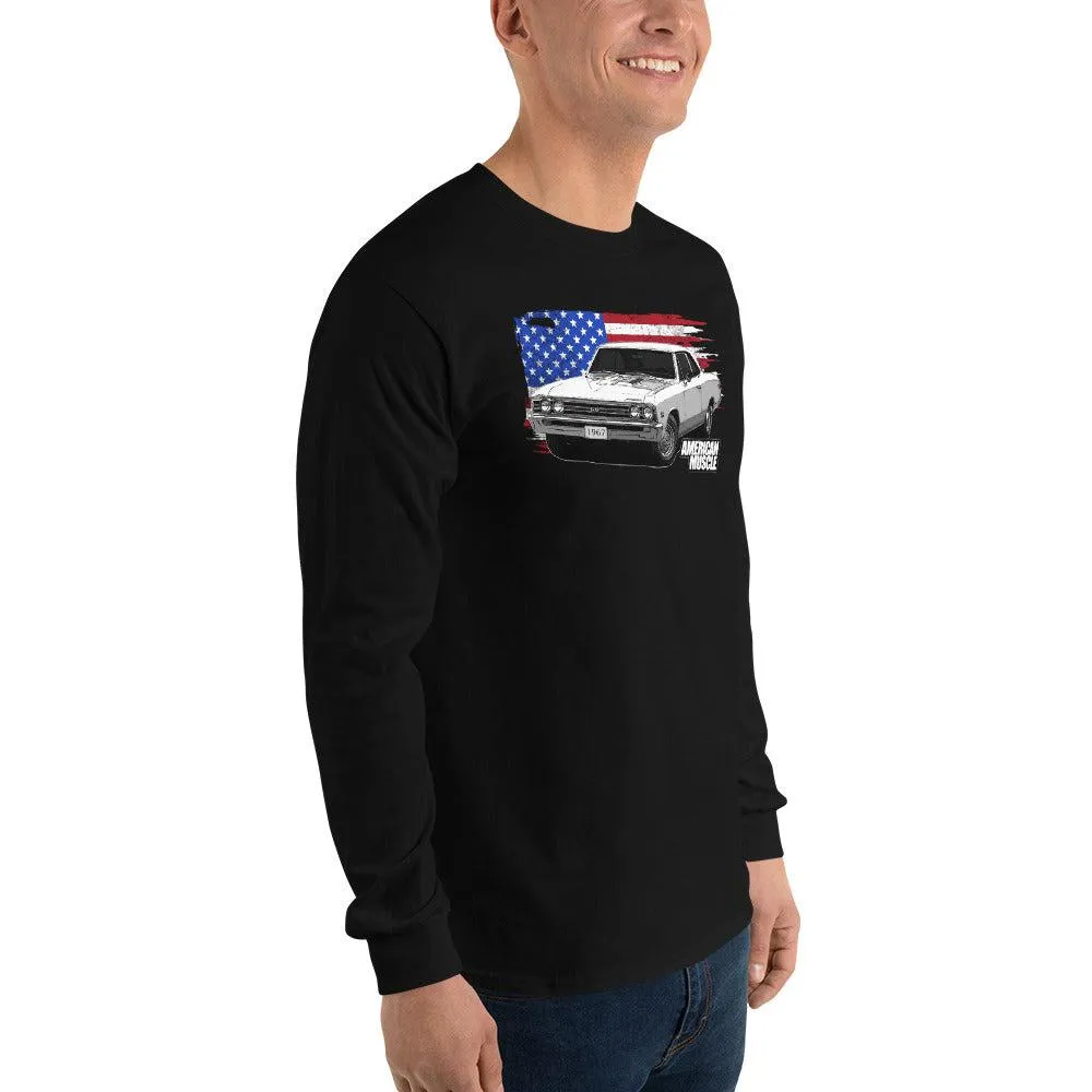 1967 Chevelle Long Sleeve Shirt With American Flag