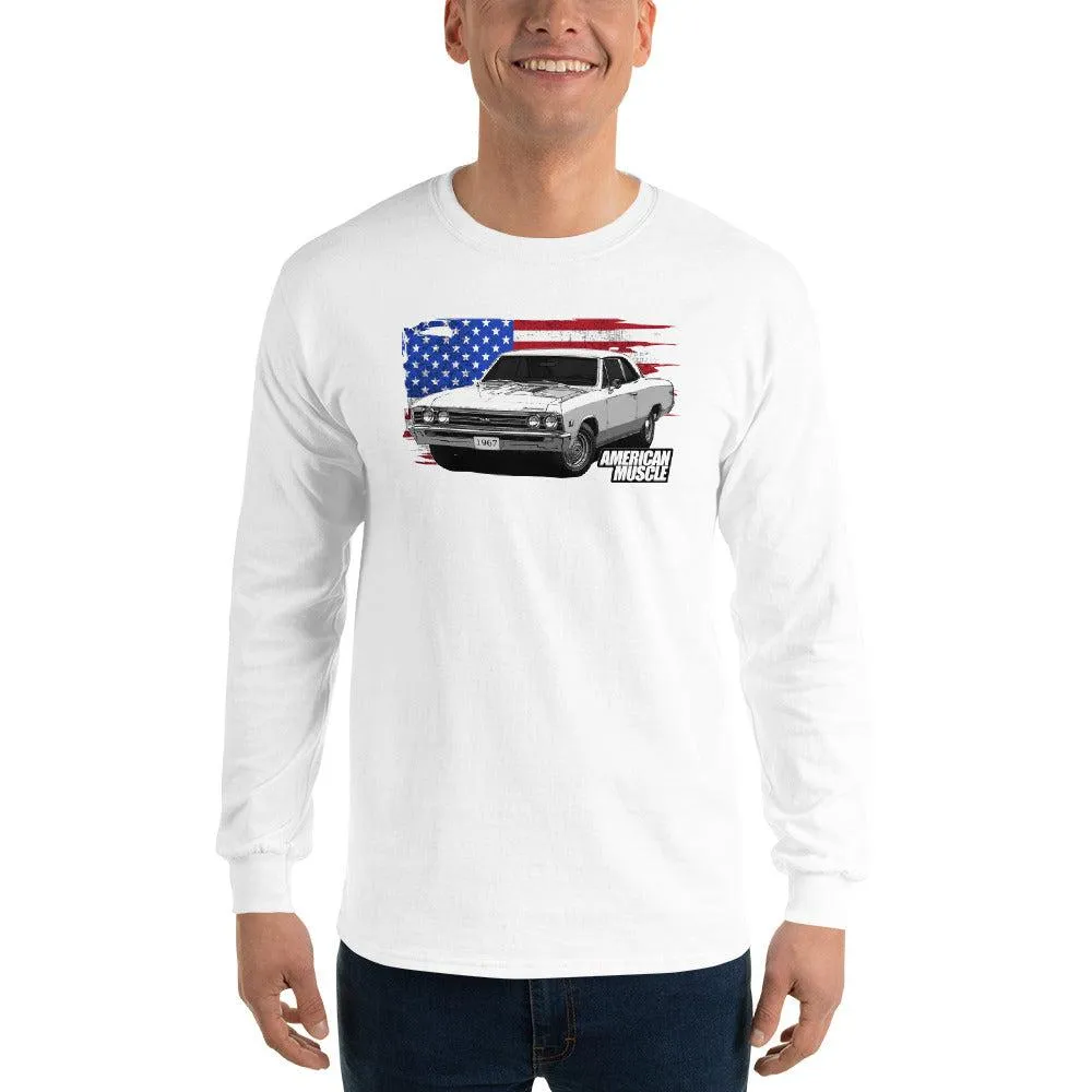 1967 Chevelle Long Sleeve Shirt With American Flag