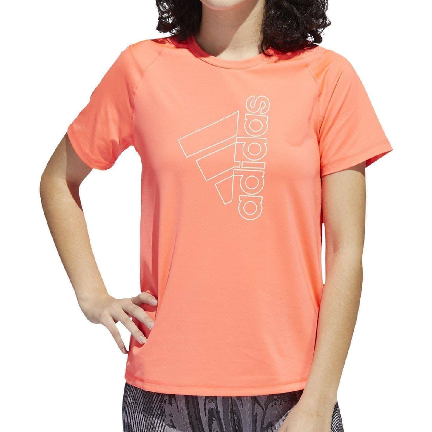 adidas Badge Of Sport Short Sleeve Womens Training Top - Pink