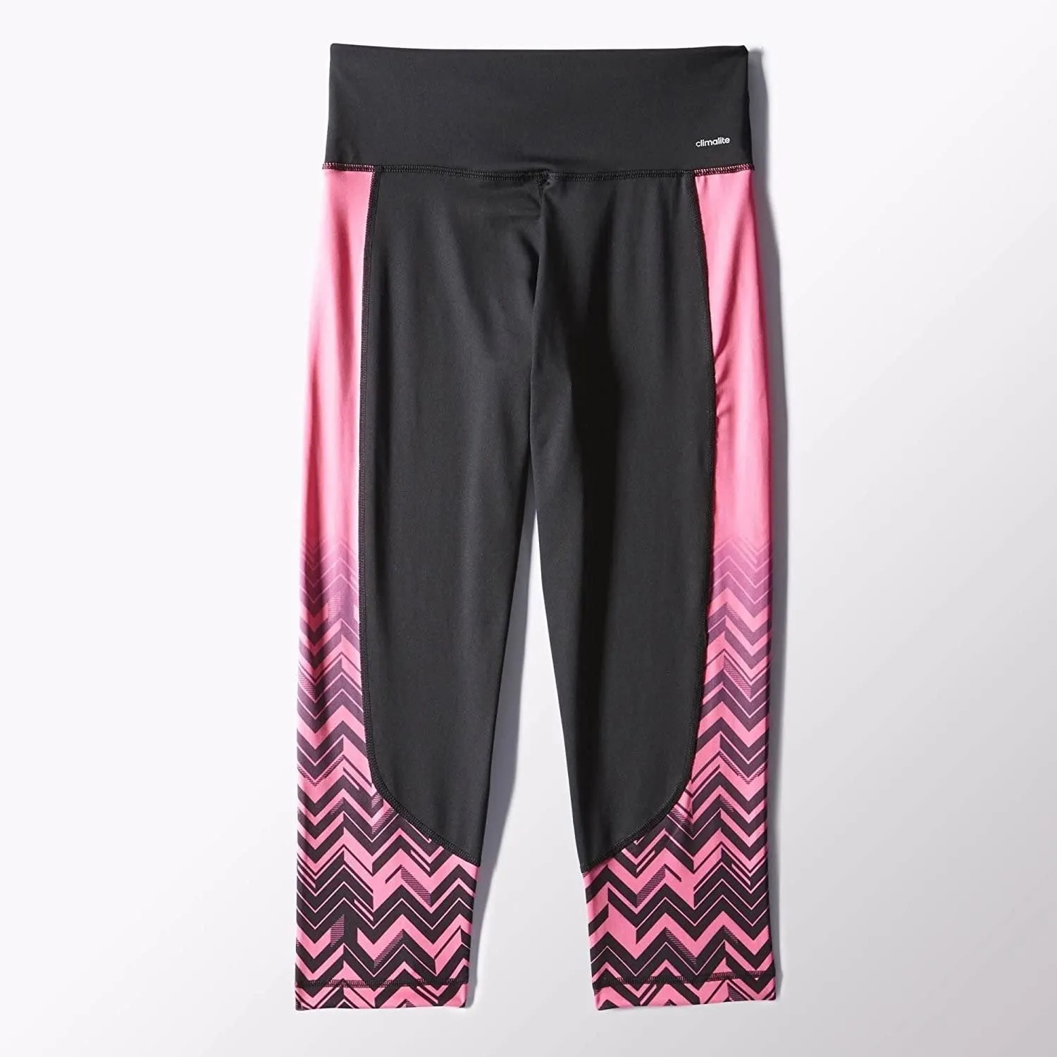 Adidas Women's Clima Essential Print Capri, Black (Medium, Black/Pink)