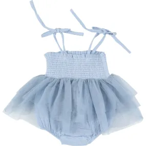 Angel Dear Dusty Blue Solid Muslin Tutu Bubble, Blue