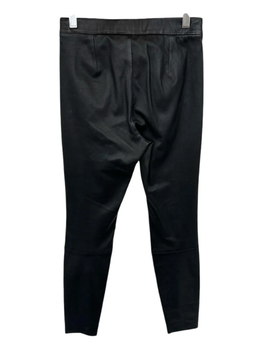 Antonio Melani Size 2 Black Leather Elastic Waist Pants