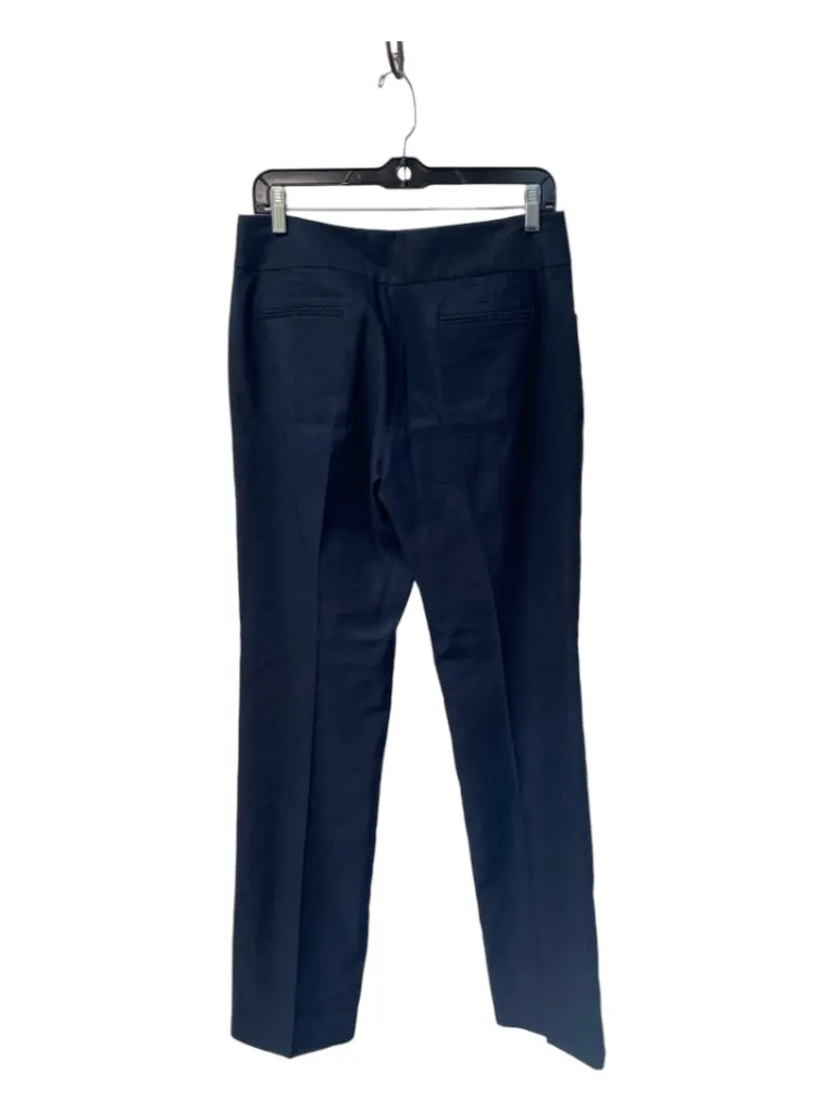 Antonio Melani Size 6 Navy Linen Blend Flat Front slit pockets Zip Fly Pants