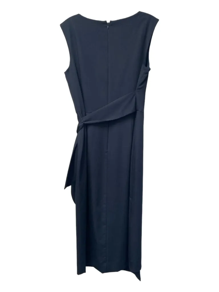 Antonio Melani Size 6 Navy Viscose Blend Sleeveless Round Neck Back Zip Dress