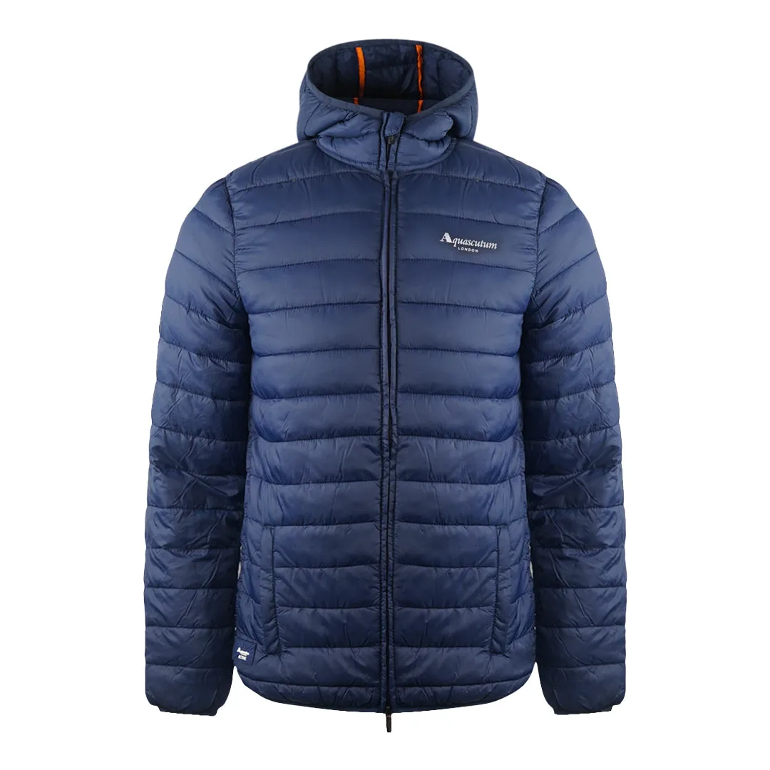 Aquascutum London Logo Navy Blue Active Hoodie Jacket