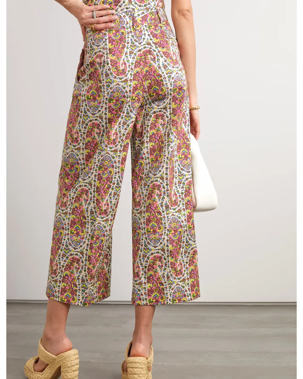 Bright Paisley Print Wide Leg Trouser