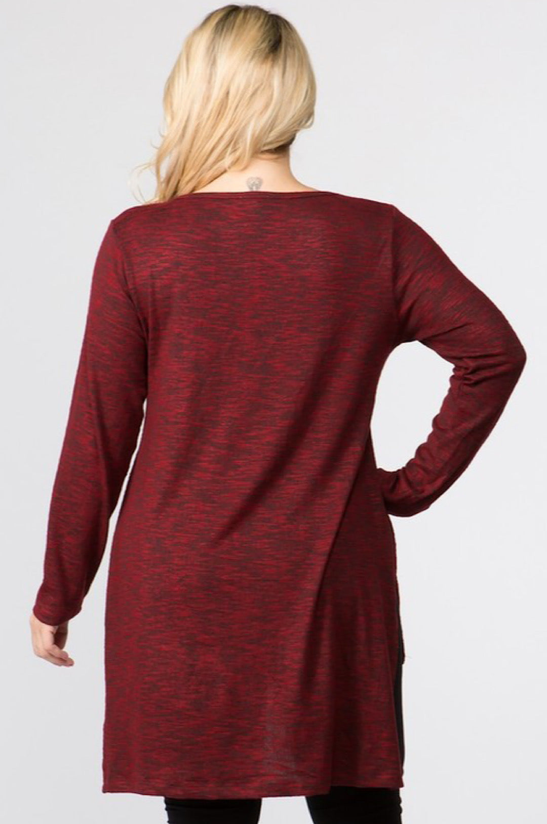 Burgundy Side Split Top