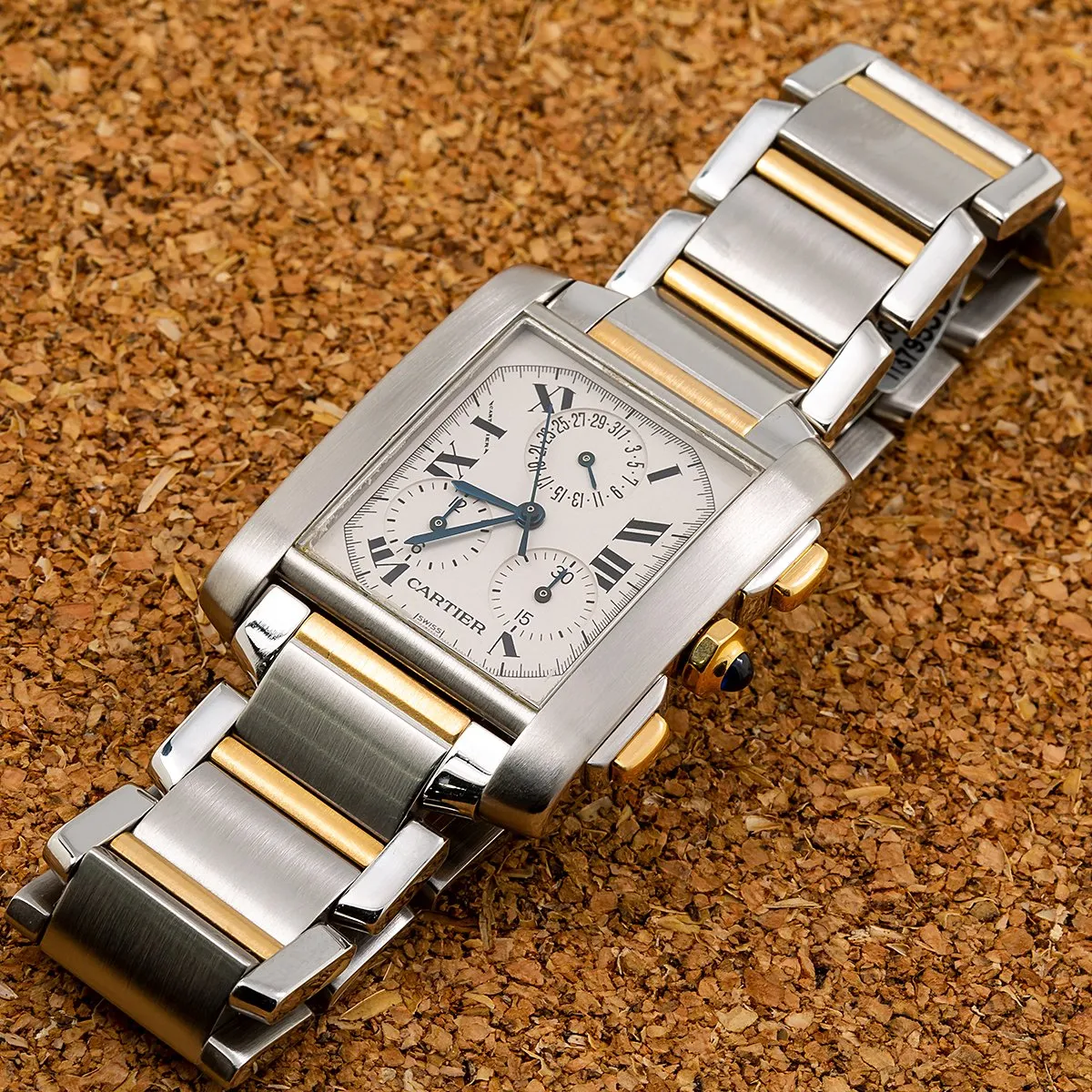 Cartier Tank Franaise W51004Q4 28MM White Dial With Stainless Steel and Yellow Gold Bracelet