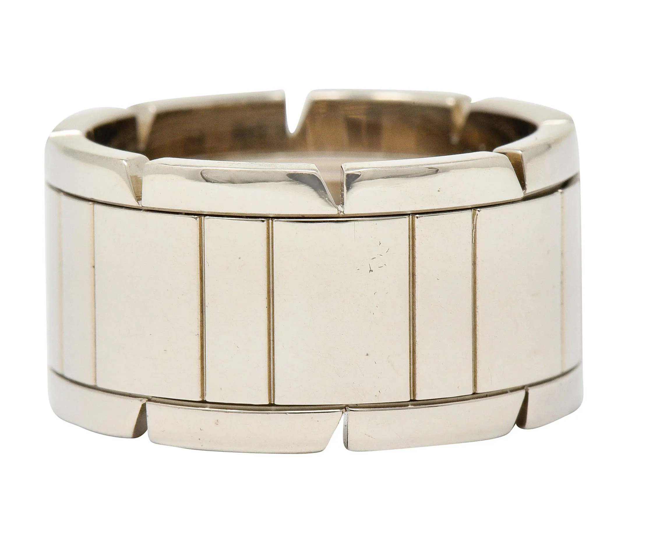 Cartier Vintage 18 Karat White Gold Unisex Tank Francaise Band Ring