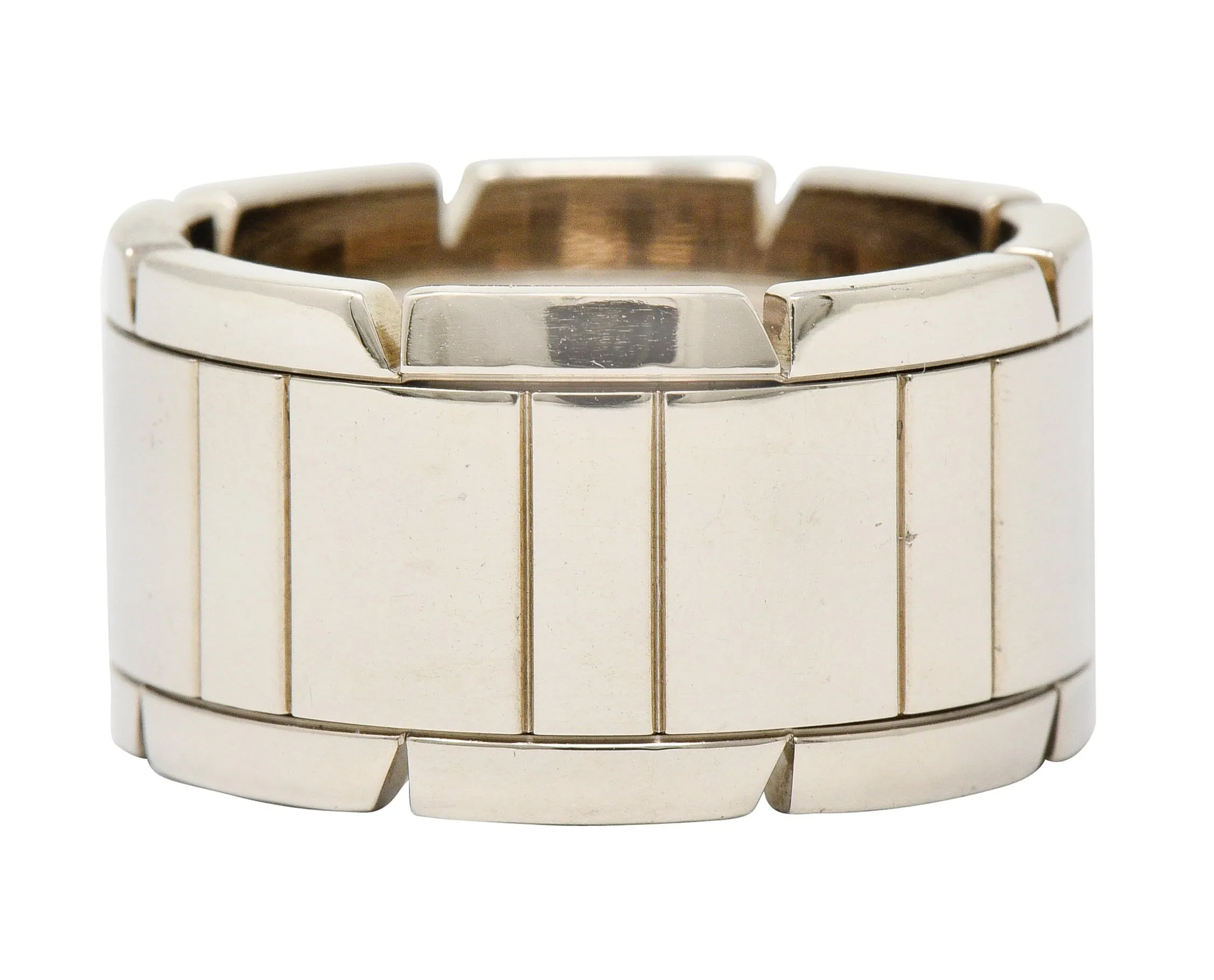 Cartier Vintage 18 Karat White Gold Unisex Tank Francaise Band Ring