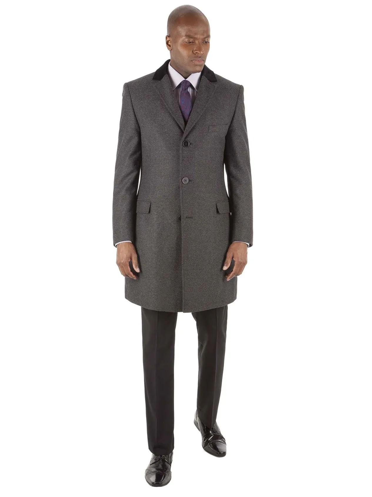 Charcoal Donegal Tailored Fit Overcoat