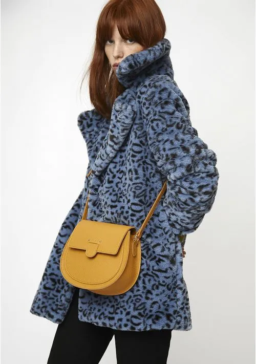 Compania Fantastica Furry Blue Leopard Coat