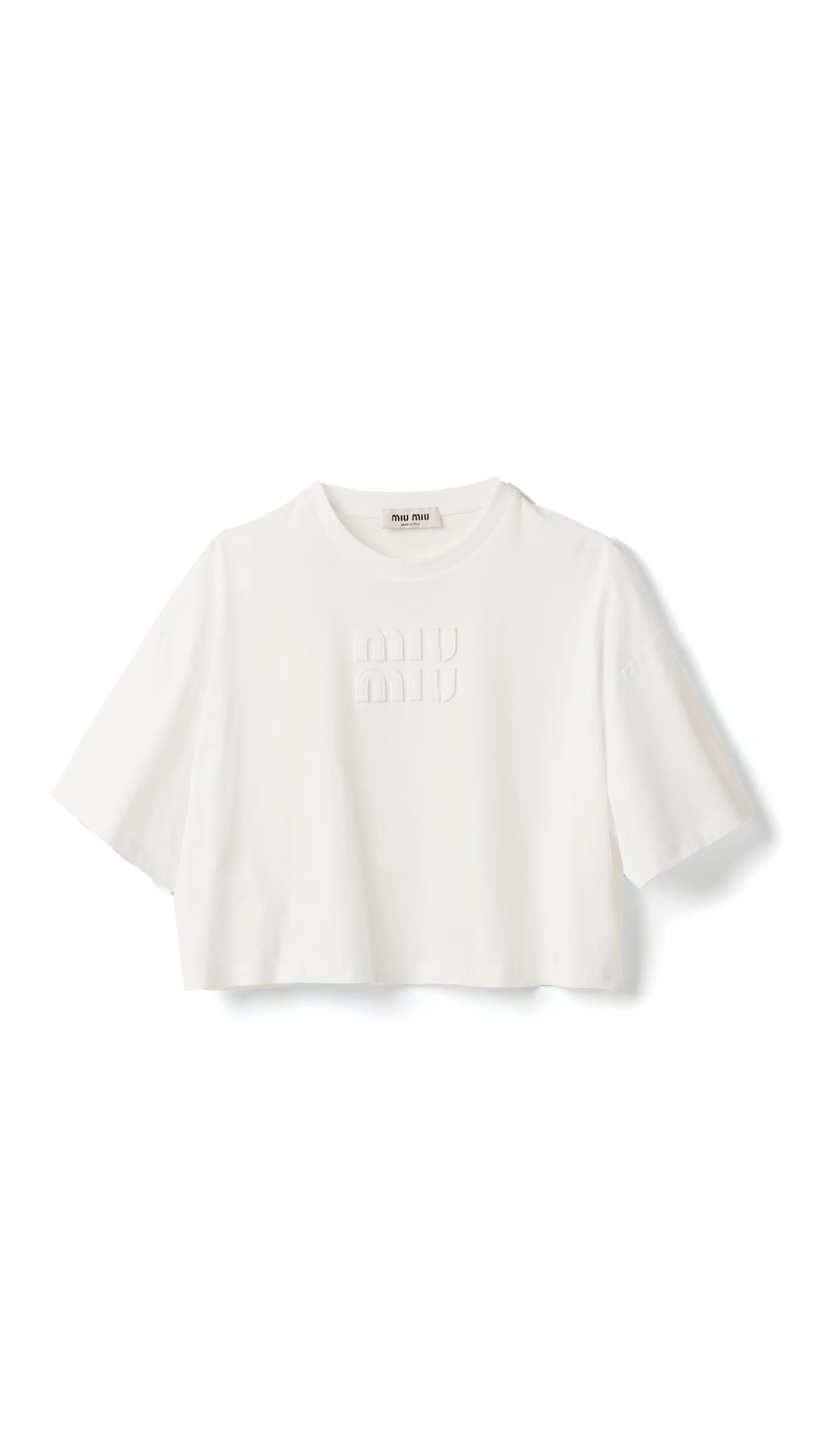 Cotton Jersey T-shirt with Embroidered Logo - White