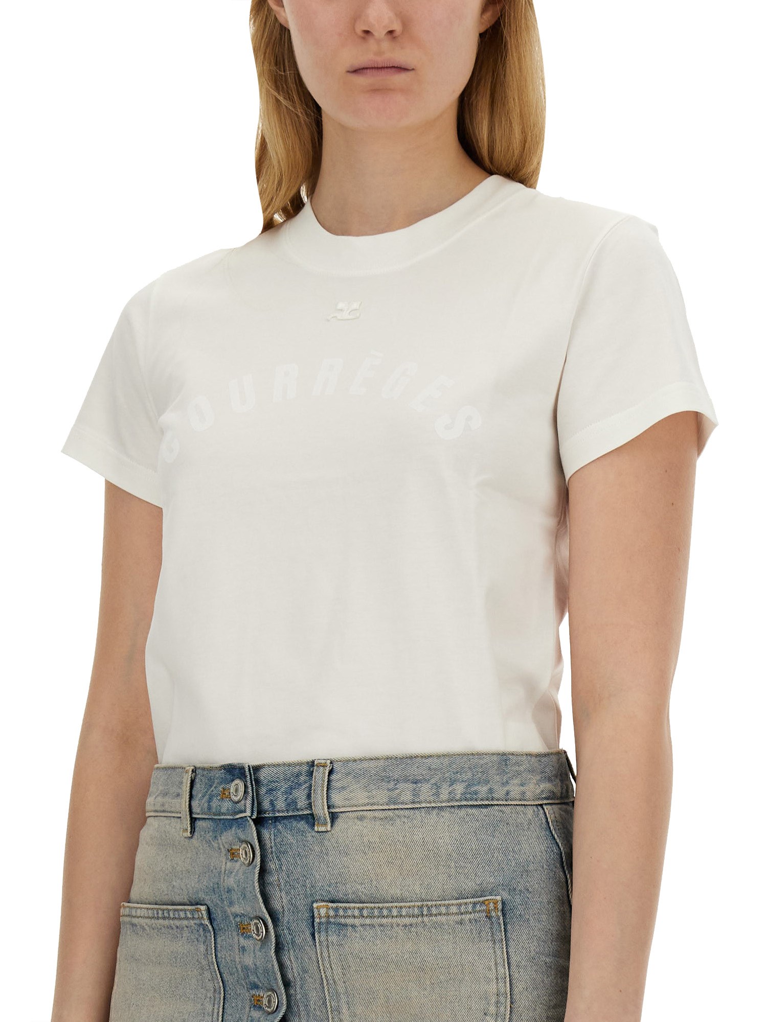 COURREGES    T-SHIRT WITH LOGO