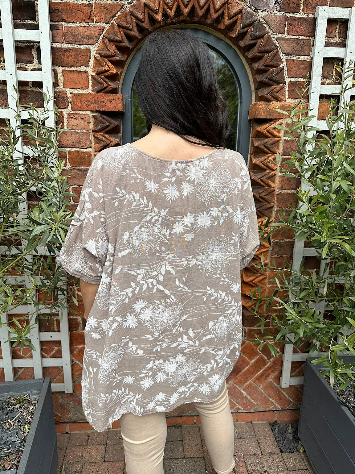 Dandelion Print Floral Top Amanda