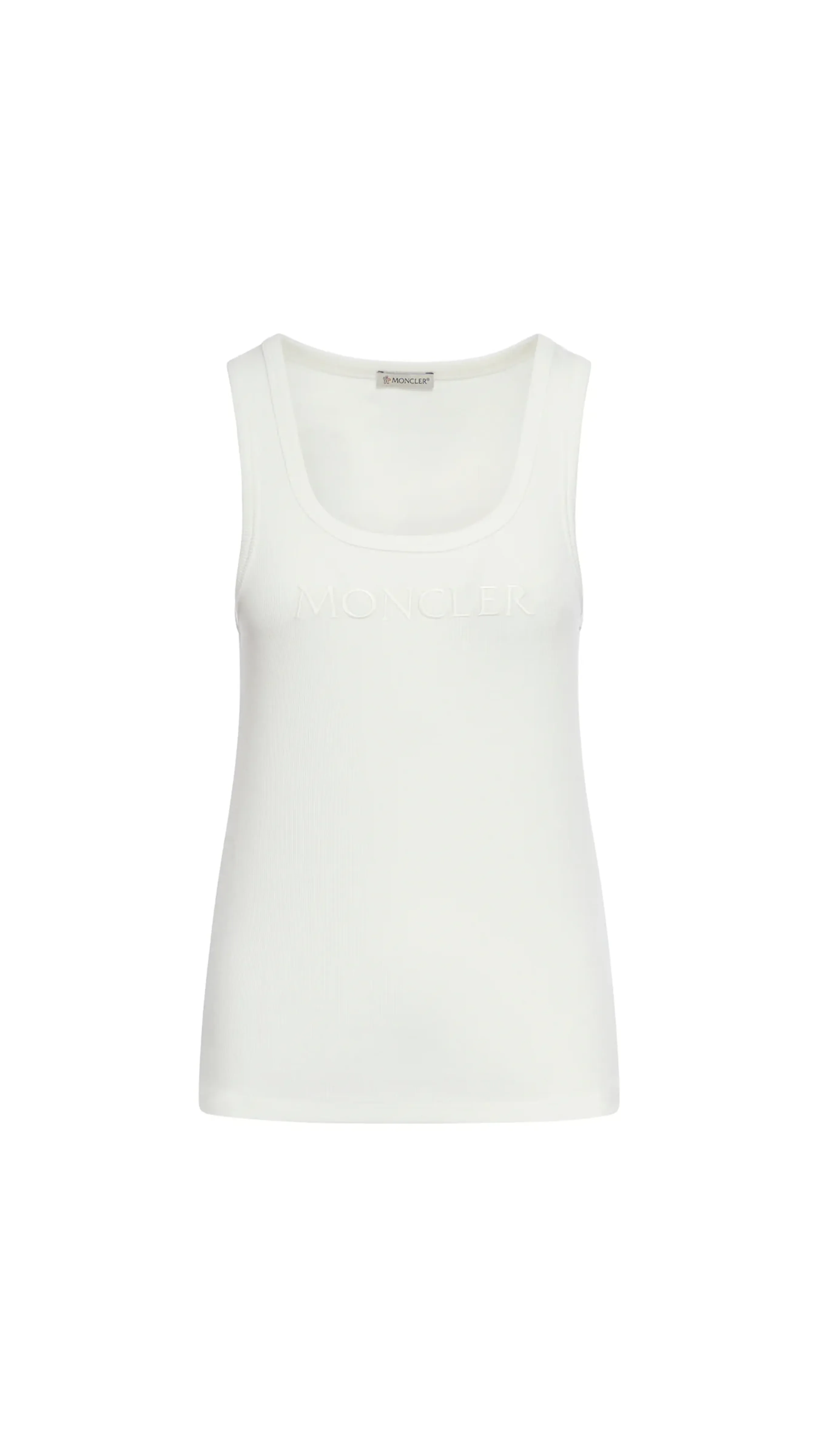 Embroidered Logo Tank Top - White