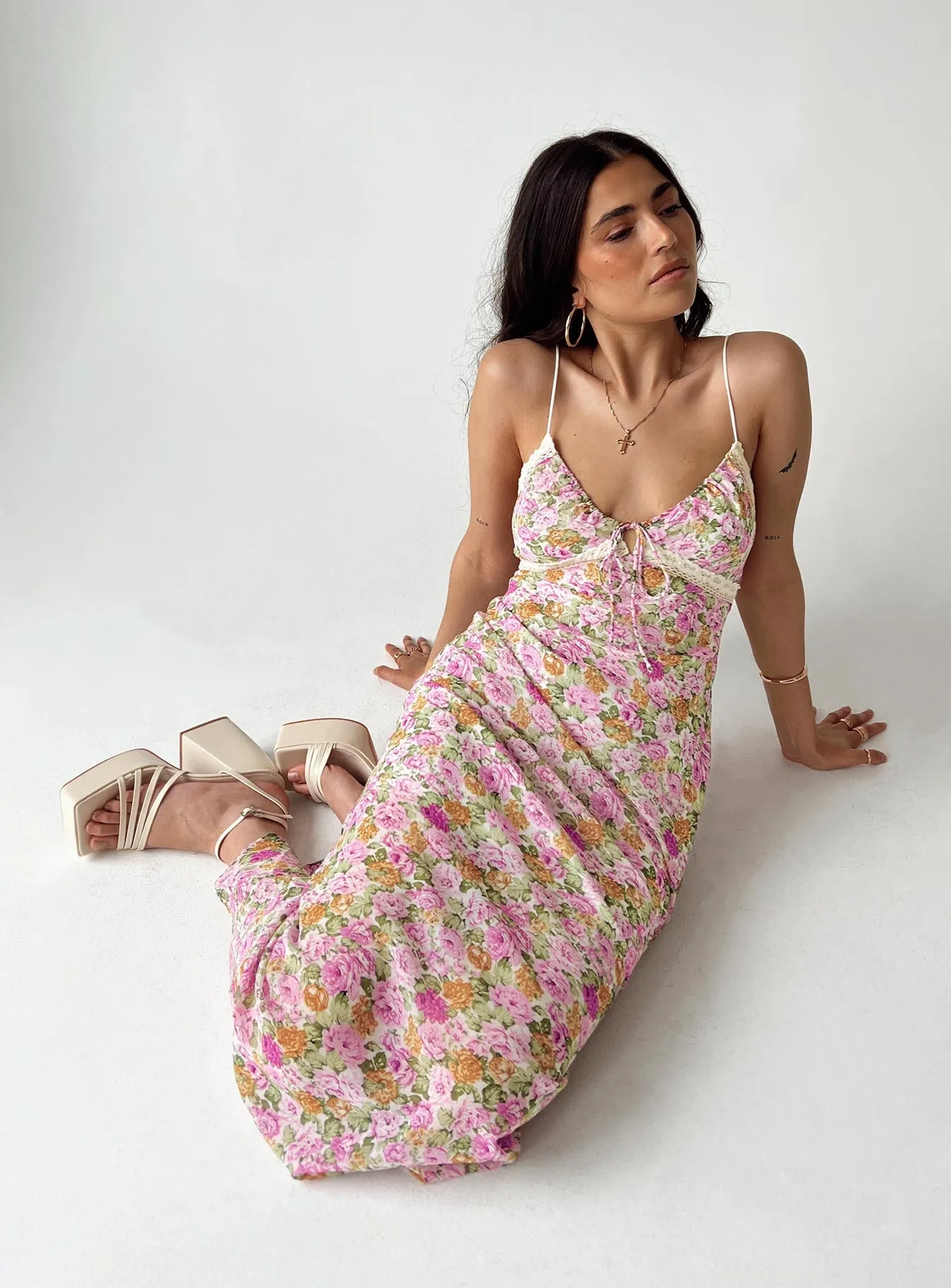 Emily Maxi Dress Pink Floral Petite