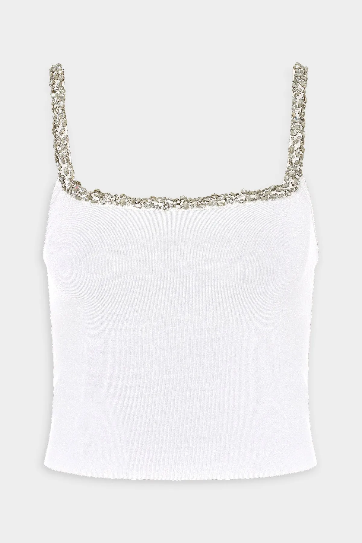 Grace Tank with Crystal Trim in White