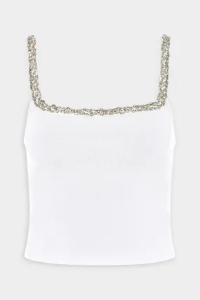 Grace Tank with Crystal Trim in White