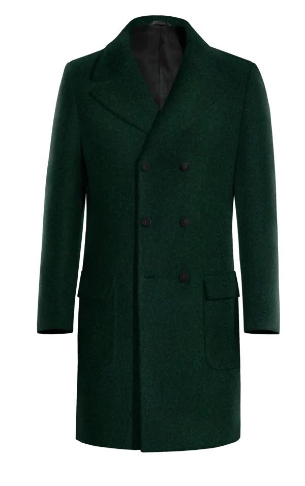 Green Long Double breasted overcoat