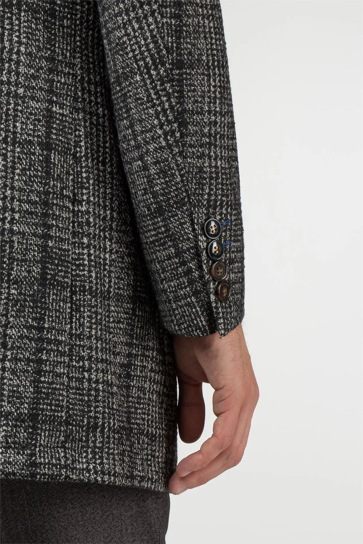 Grey Check Tailor Fit Overcoat