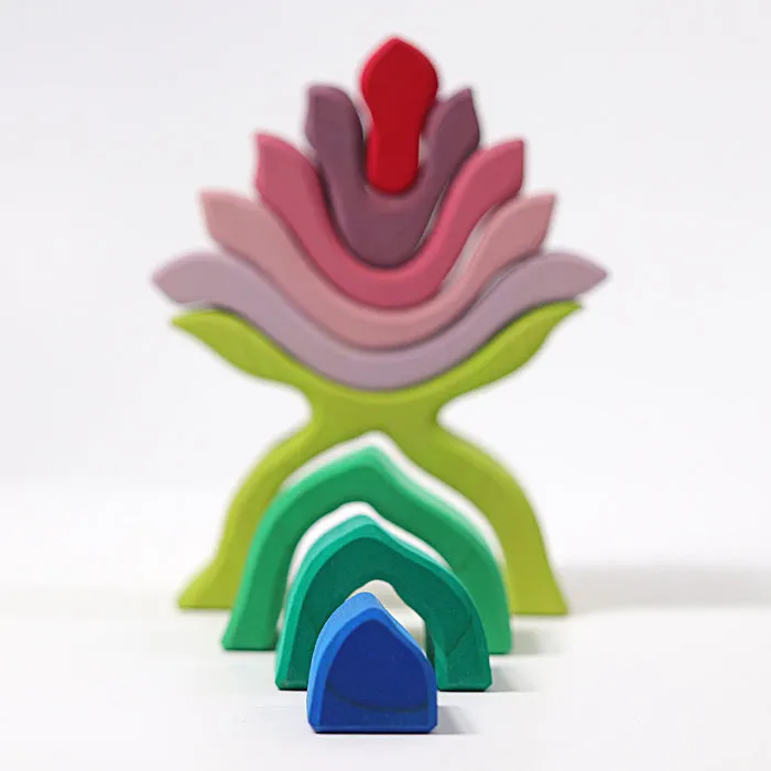 Grimm's 9 Piece Set Lotus Flower Blocks