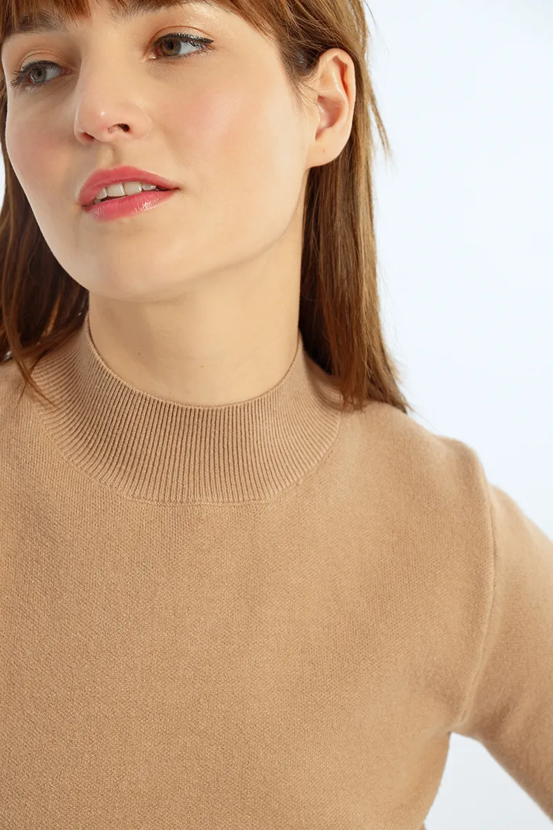 Half Sleeve Mock Neck Sweater