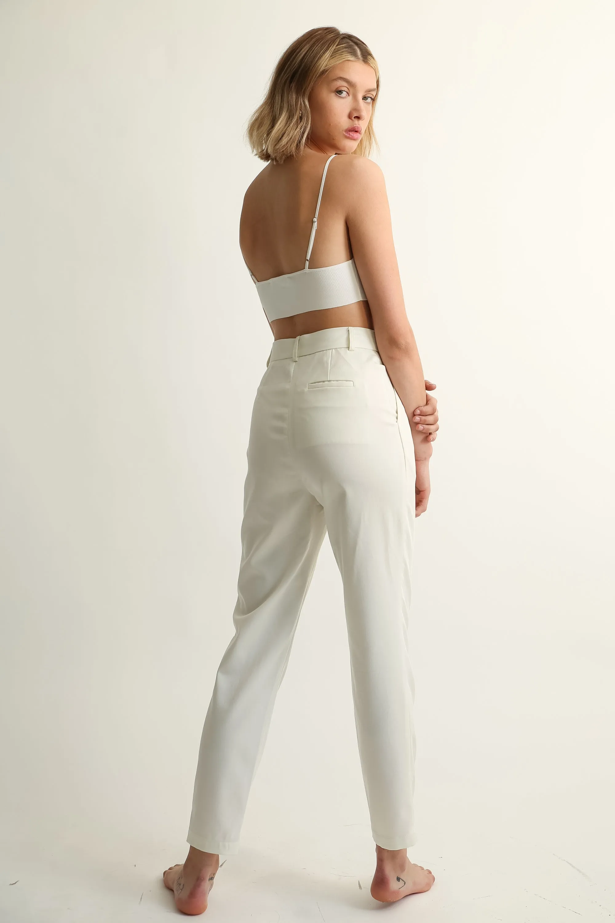 High Waisted Pleated Trouser