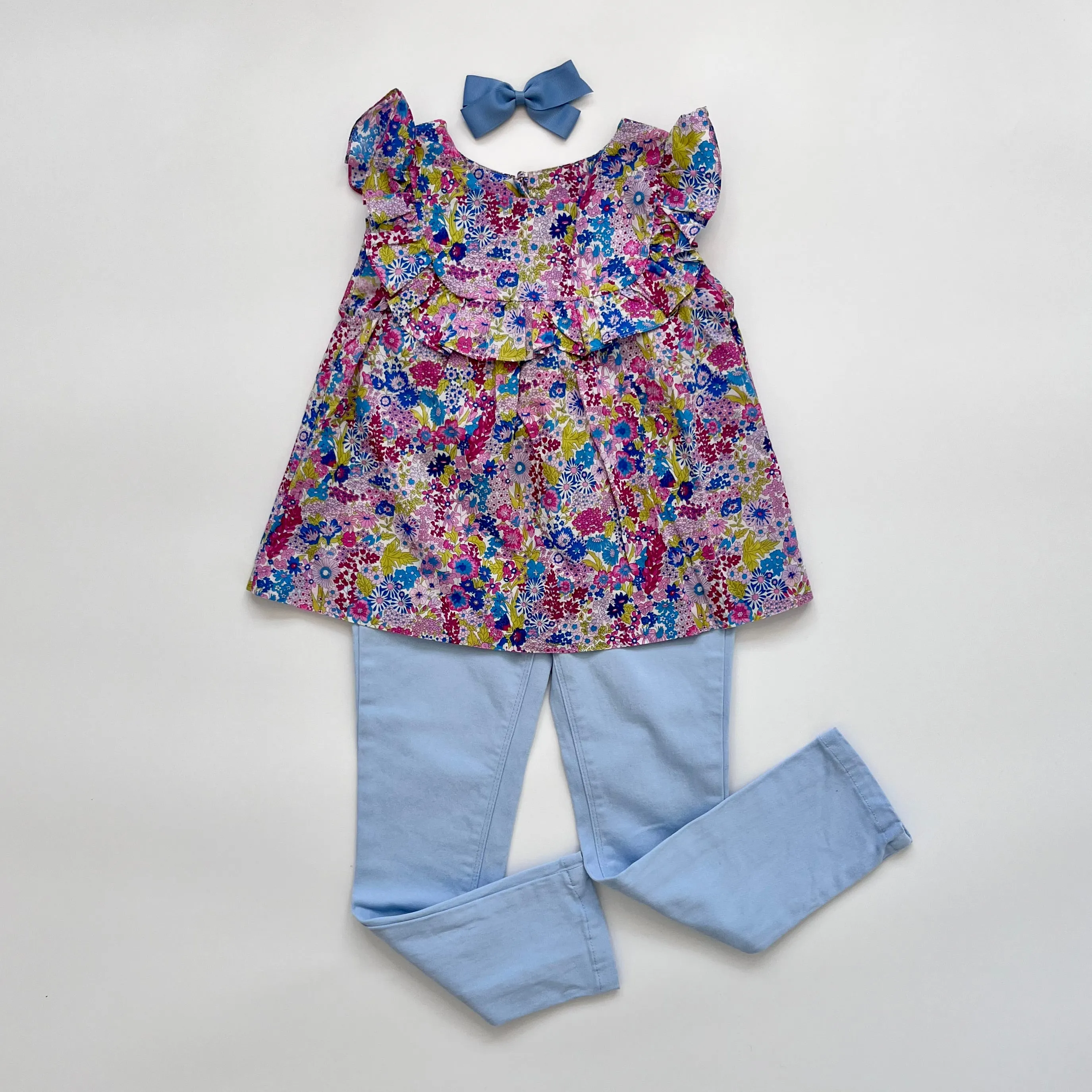 Jacadi Blue Liberty Print Sleeveless Blouse: 5 Years