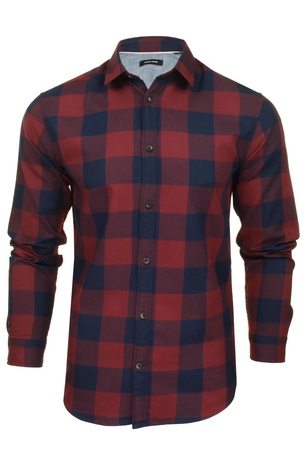 Jack & Jones Men's 'Gingham' Check Twill Shirt - Long Sleeved