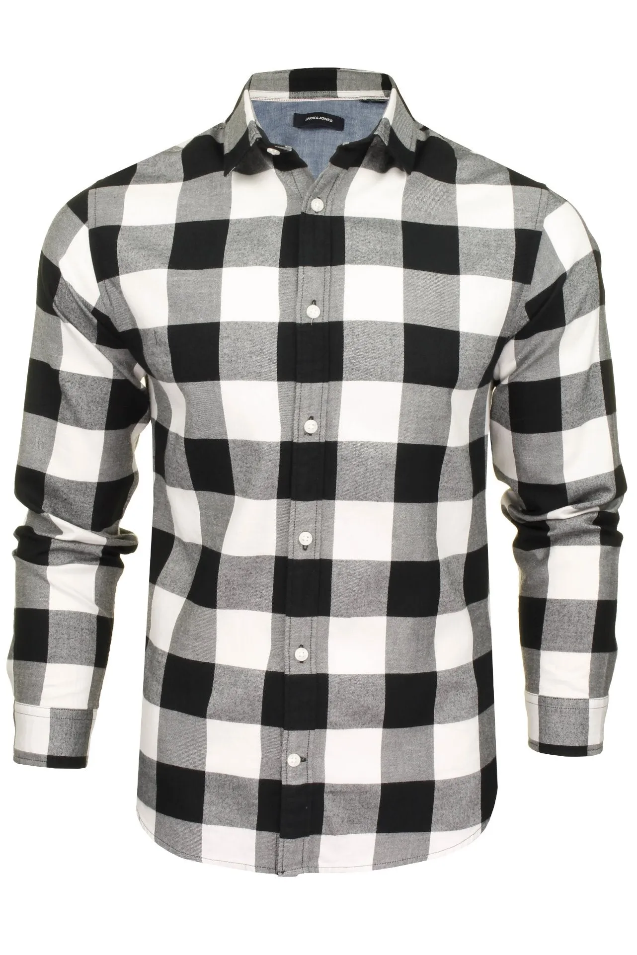 Jack & Jones Men's 'Gingham' Check Twill Shirt - Long Sleeved