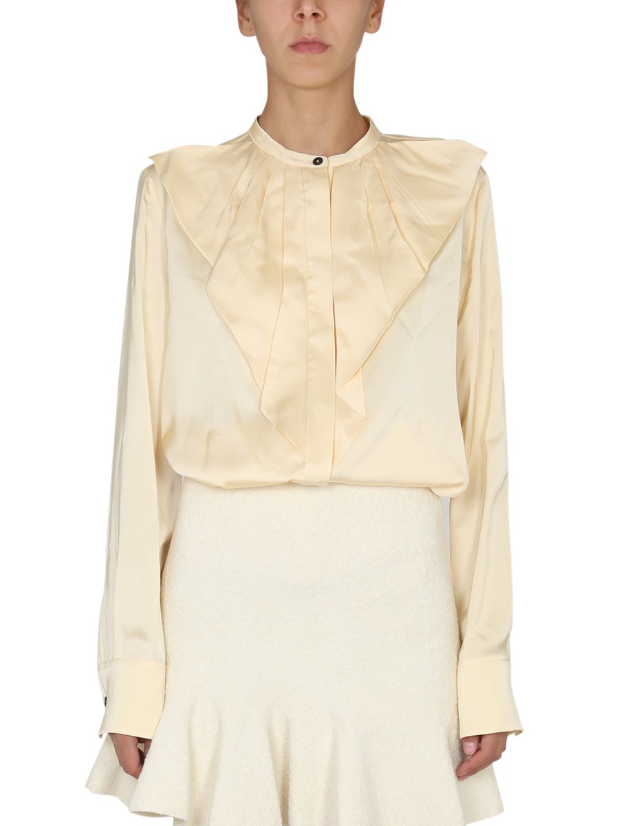 JIL SANDER    VISCOSE SHIRT WITH RUFFLES