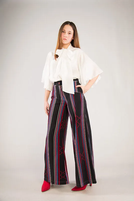 Keys Palazzo Trousers in Kentelig with Denim Cut