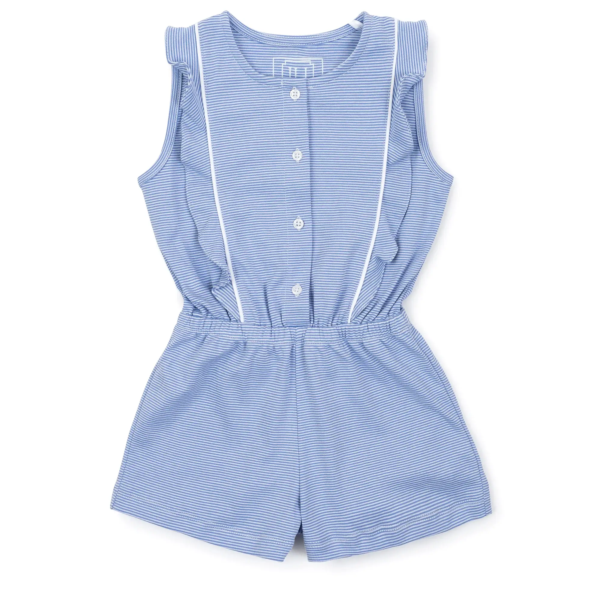 Lila and Hayes - Lola Romper - Blue and White Stripes