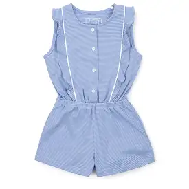 Lila and Hayes - Lola Romper - Blue and White Stripes