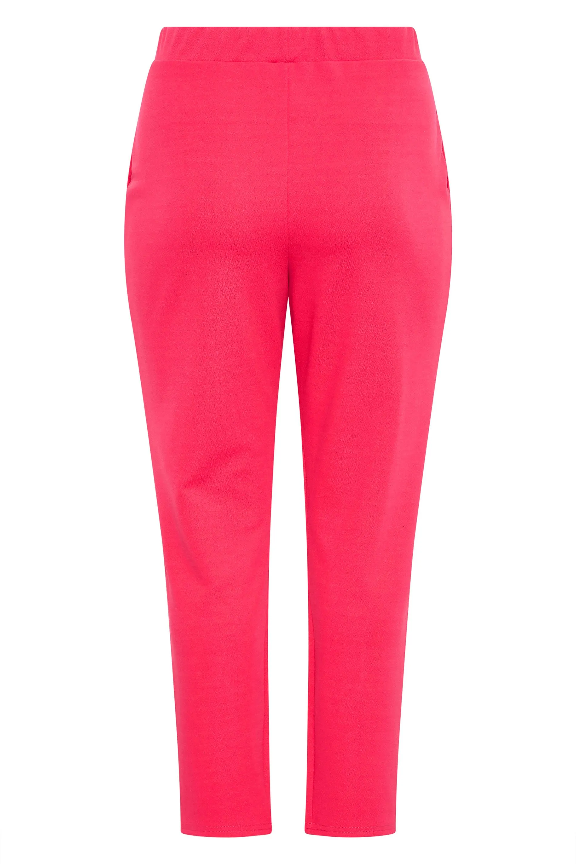 LIMITED COLLECTION Curve Hot Pink Split Hem Stretch Tapered Trousers