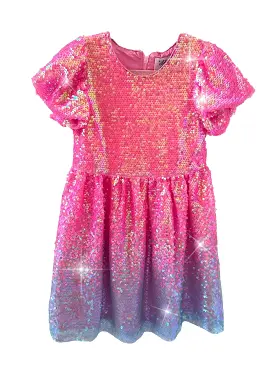 Lola and The Boys Bubble Gum Shimmer Sequin Dress