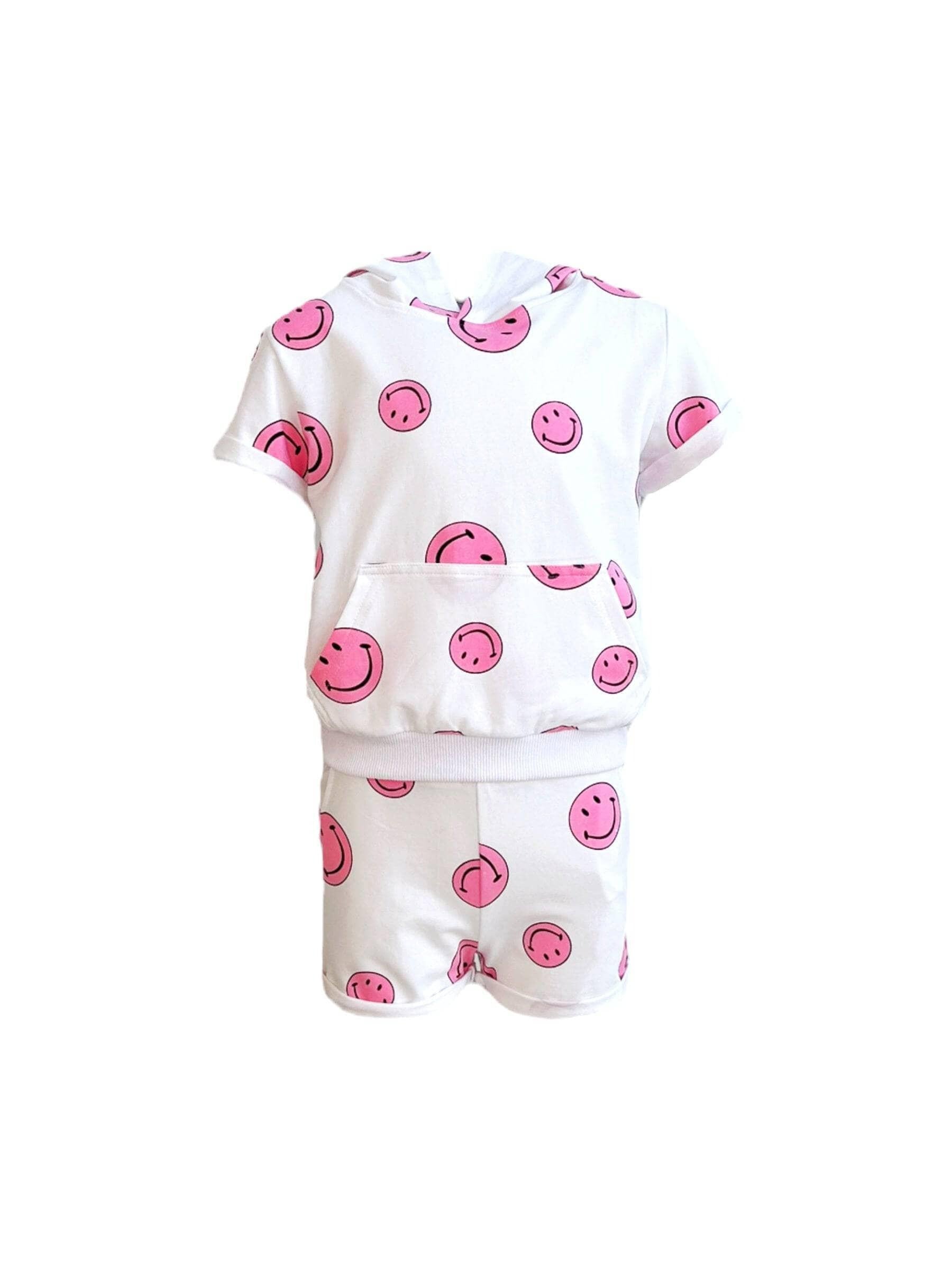 Lola and The Boys Pink Emoji Short Set