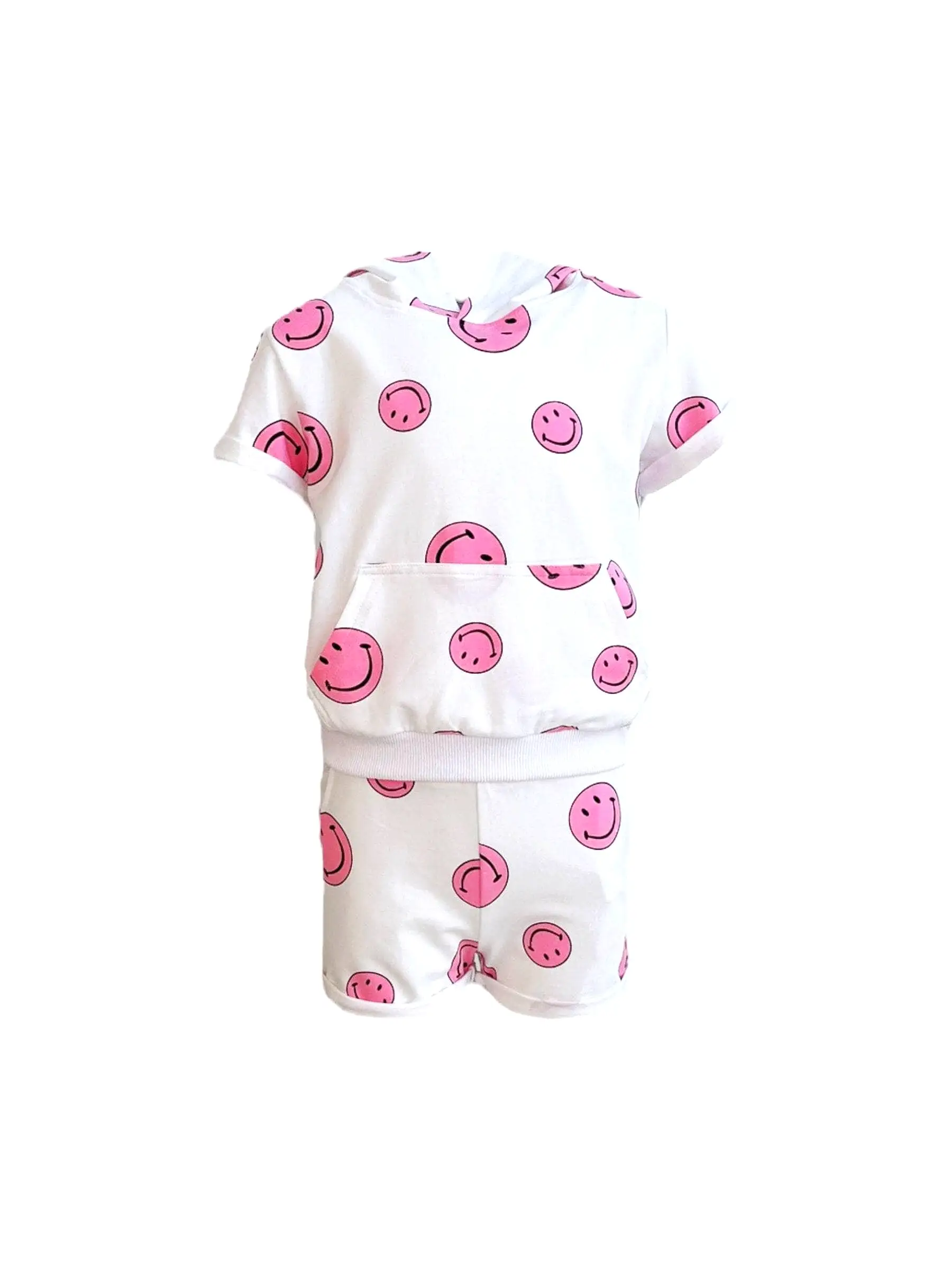 Lola and The Boys Pink Emoji Short Set