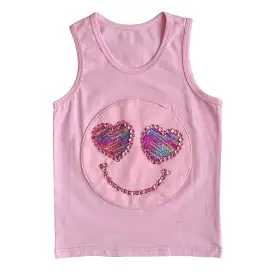 Lola and The Boys Pink Emoji Tank