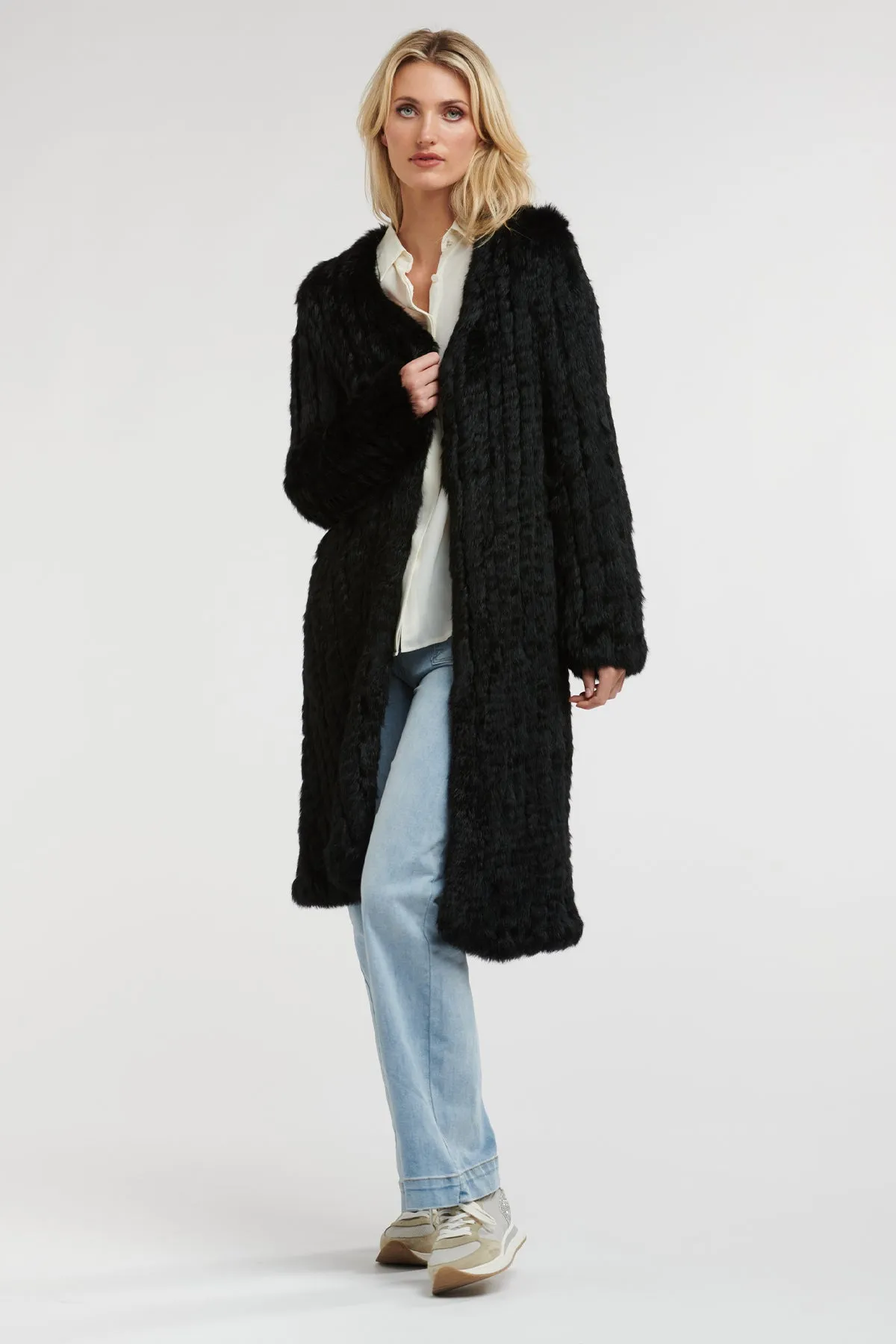 Long Fur Coat Midnight