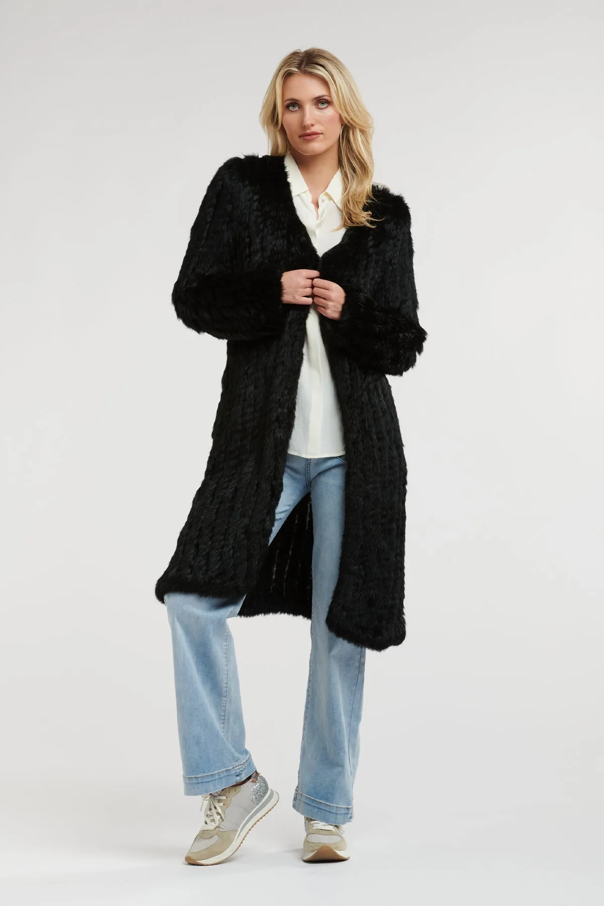 Long Fur Coat Midnight