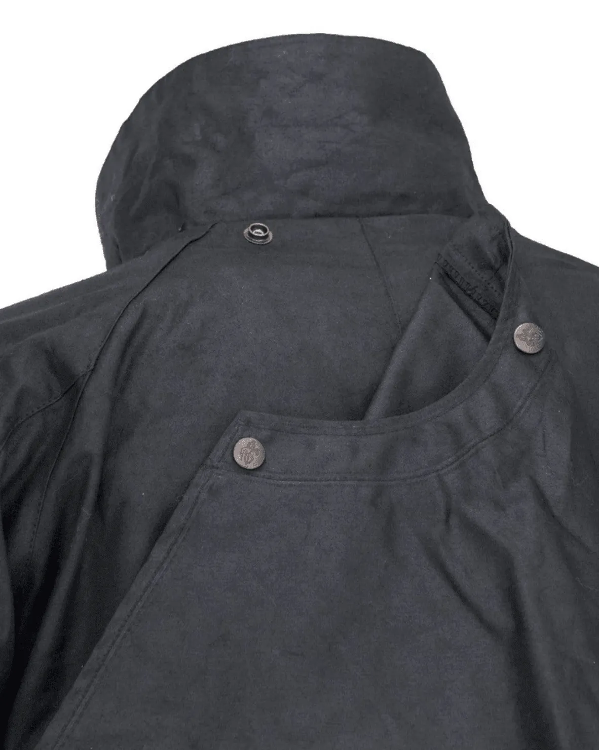 Low Rider Waterproof Detachable Cape Black Oilskin Duster 2042-BLK