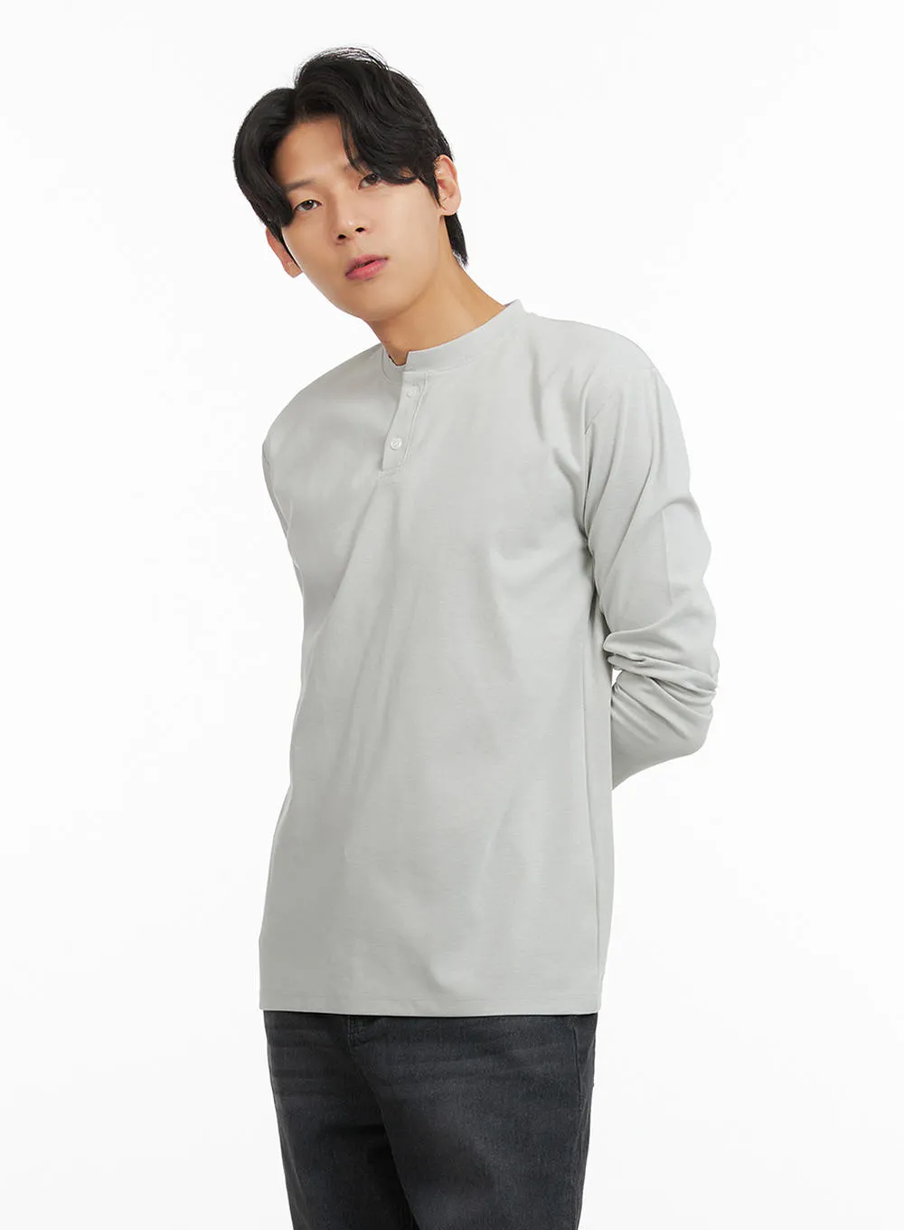 Men's Basic Long Sleeve Polo Tee IA402