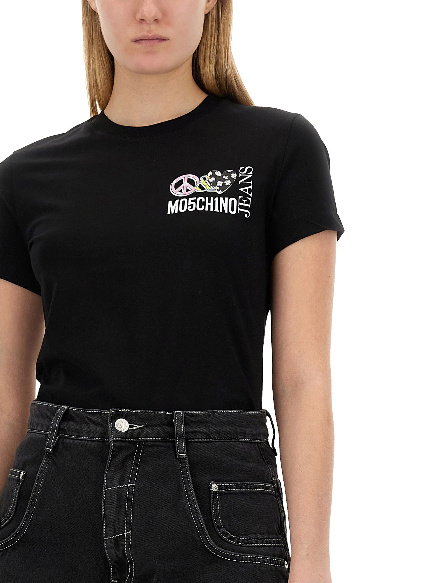 MOSCHINO JEANS    T-SHIRT WITH LOGO