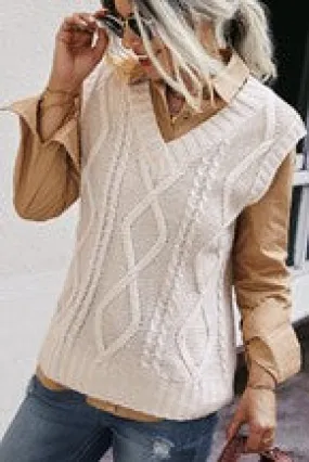 Mountain Valley Trading brand Ivory Cable Knit Sweater Vest