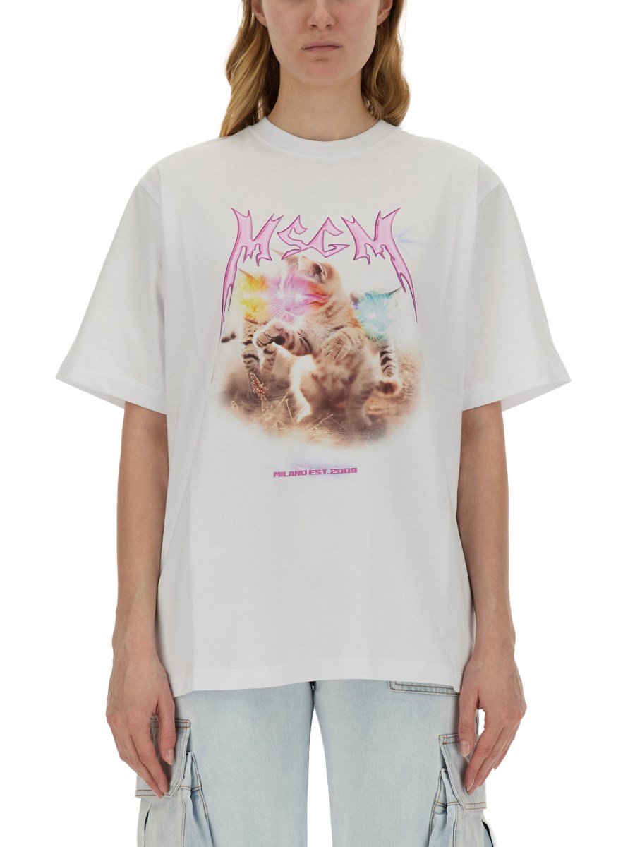 MSGM    T-SHIRT WITH PRINT