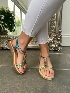 Multi Pattern Bead Sandals