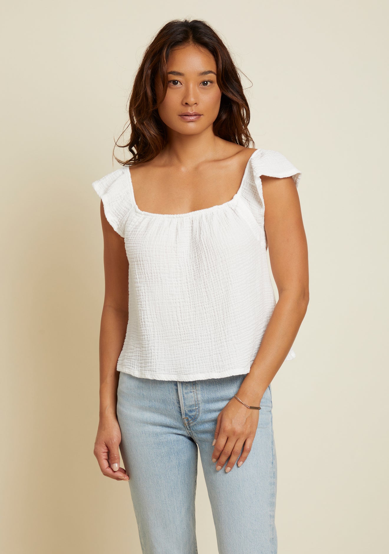 Nation LTD - Wyoming Flutter Tank - White